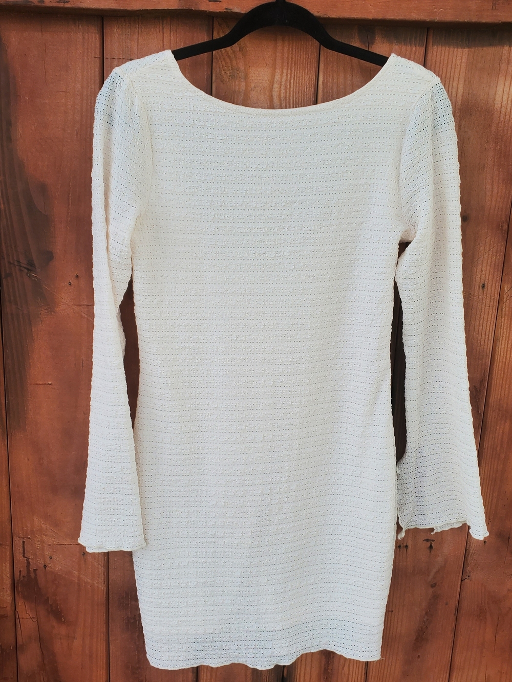 wild fable Cream Long-Sleeve Knit Shift Dress